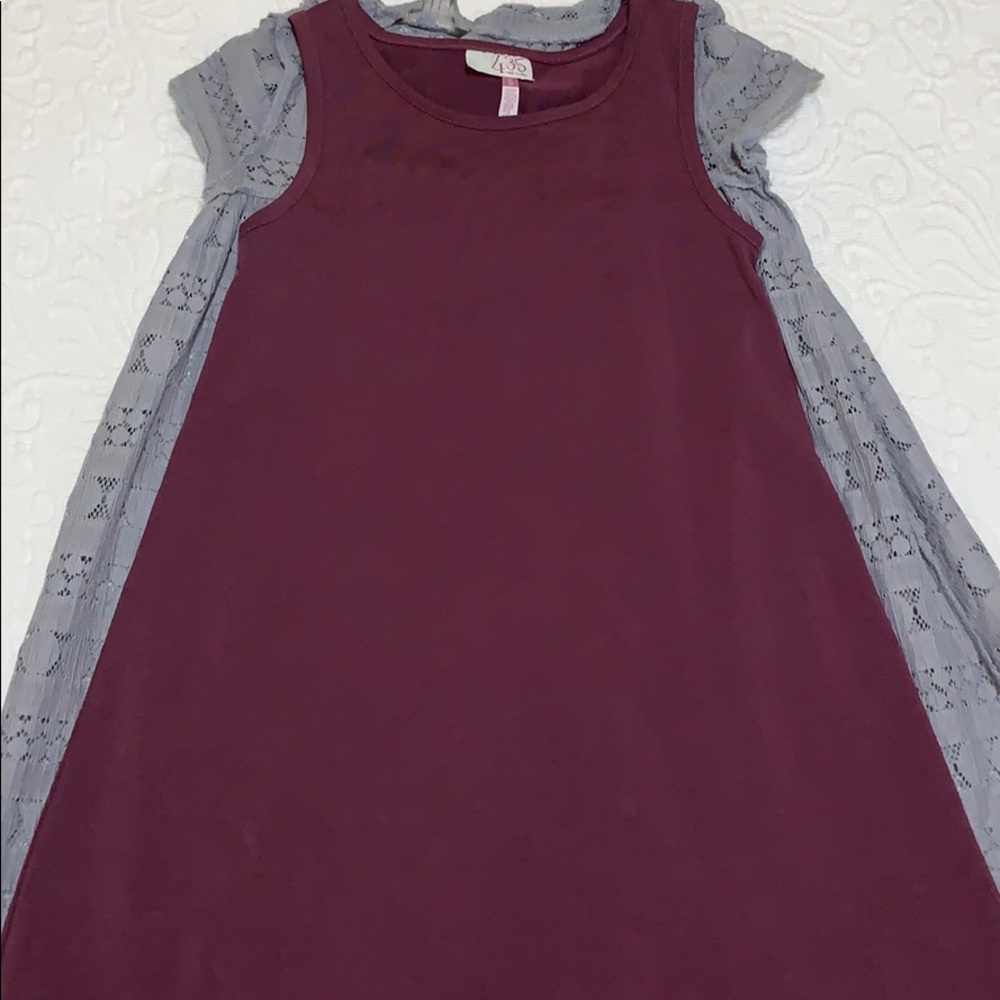 Matilda Jane Gray Lace Sovereign Dress Girls 8 - Picture 6 of 7